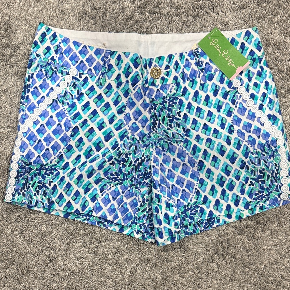 Lilly Pulitzer Vibrant Blue and Green Women's Shorts